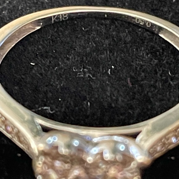 heart illusion engagement ring 18K white gold 0.50 CTW natural diamond size 6 - Picture 3 of 6